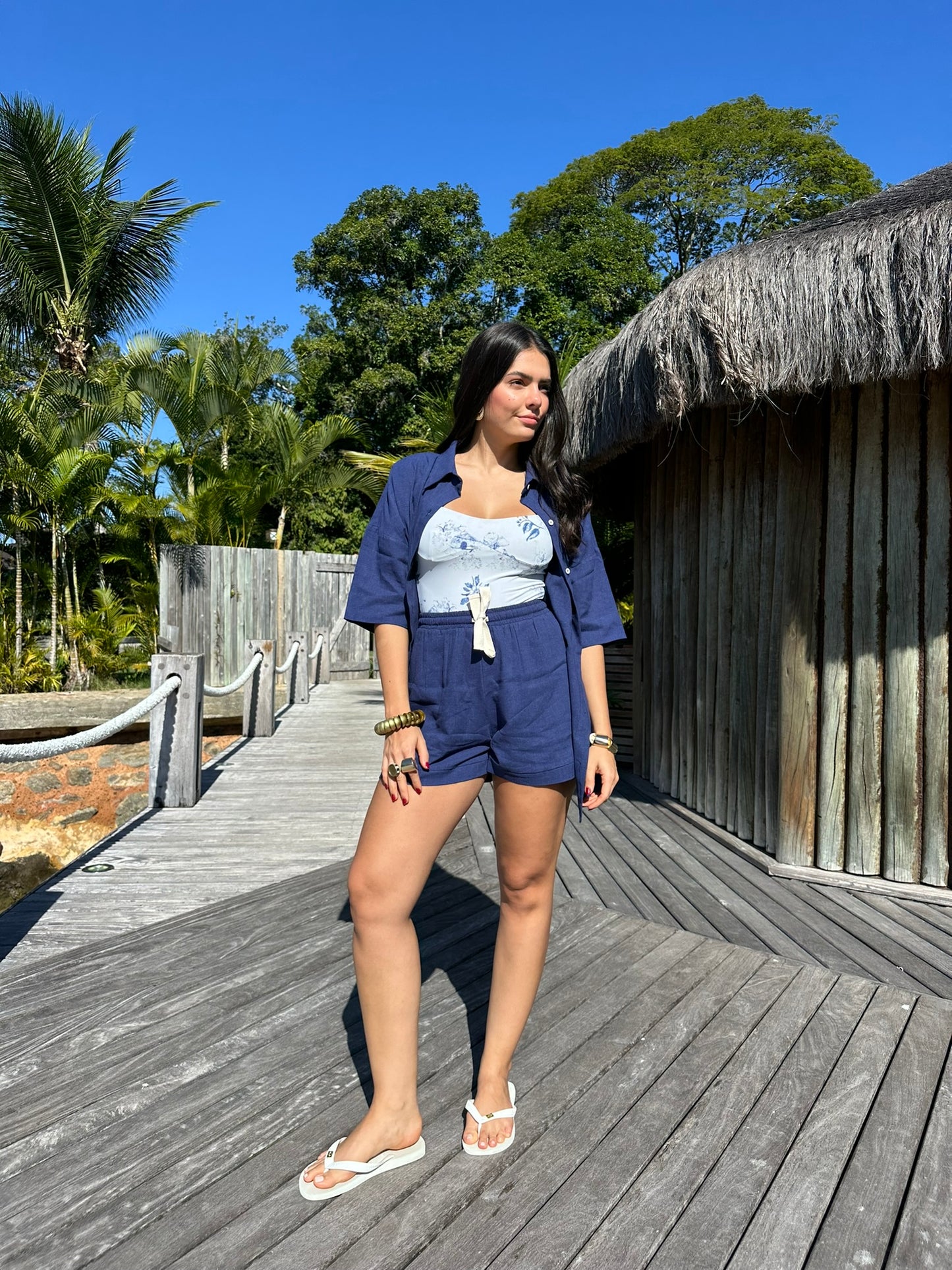 Conjunto Tropicália - Azul