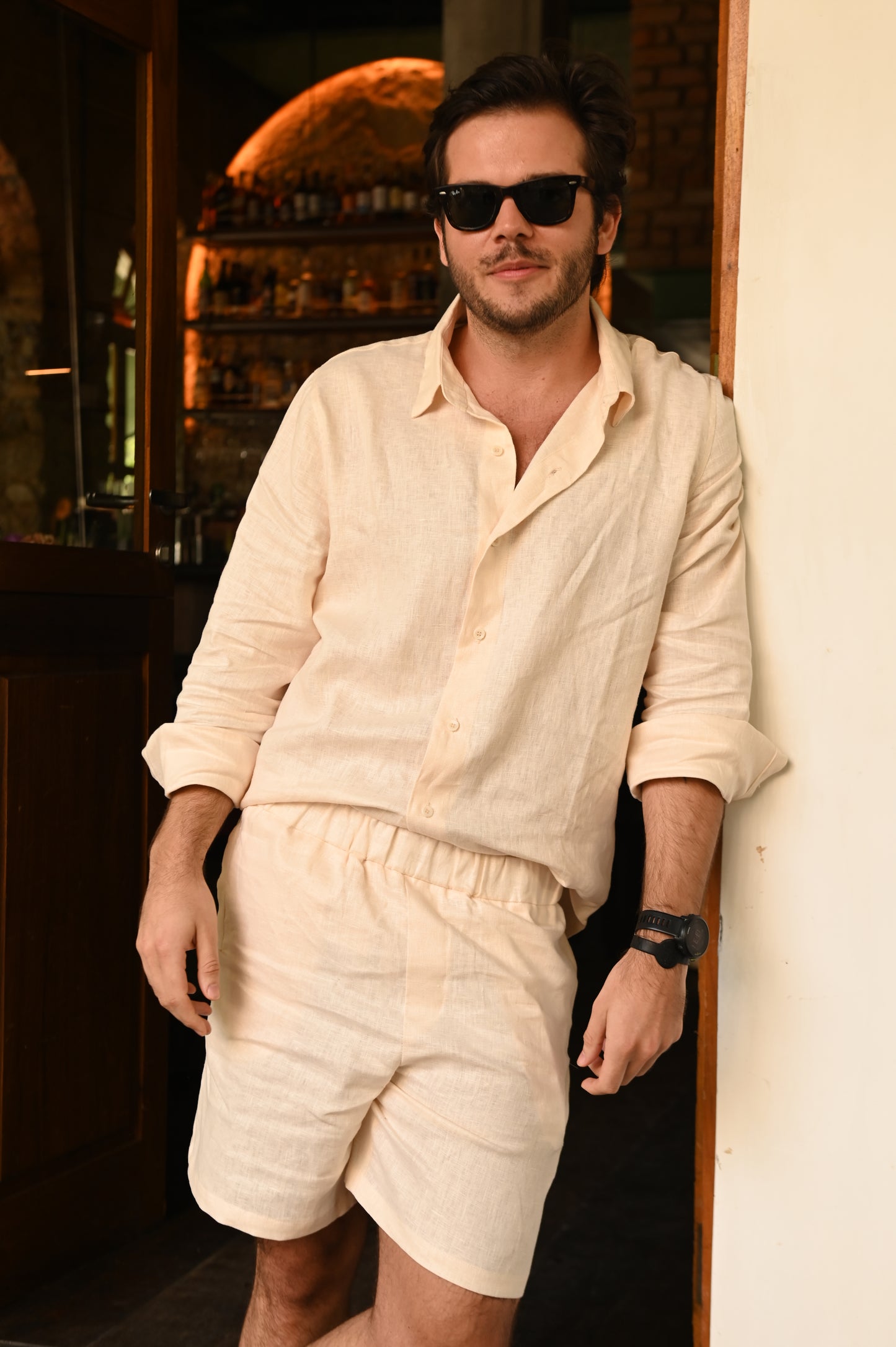 Linen Shorts - Peach
