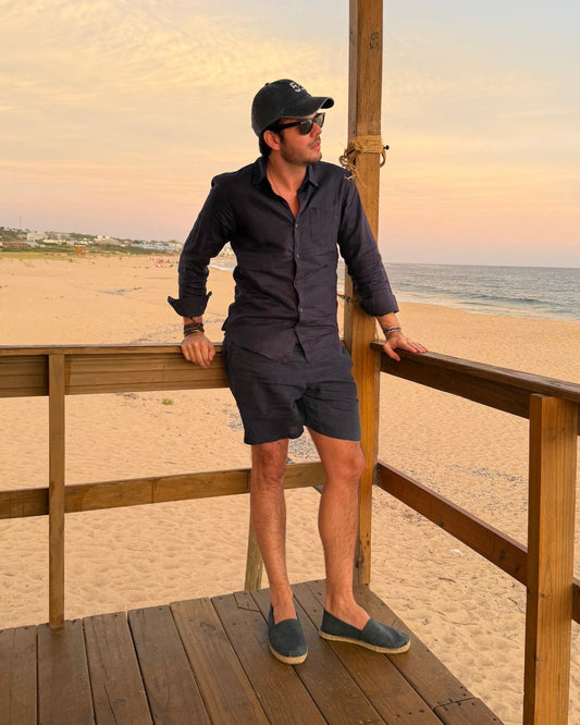 Camisa Linho Jamile - Azul Oceano