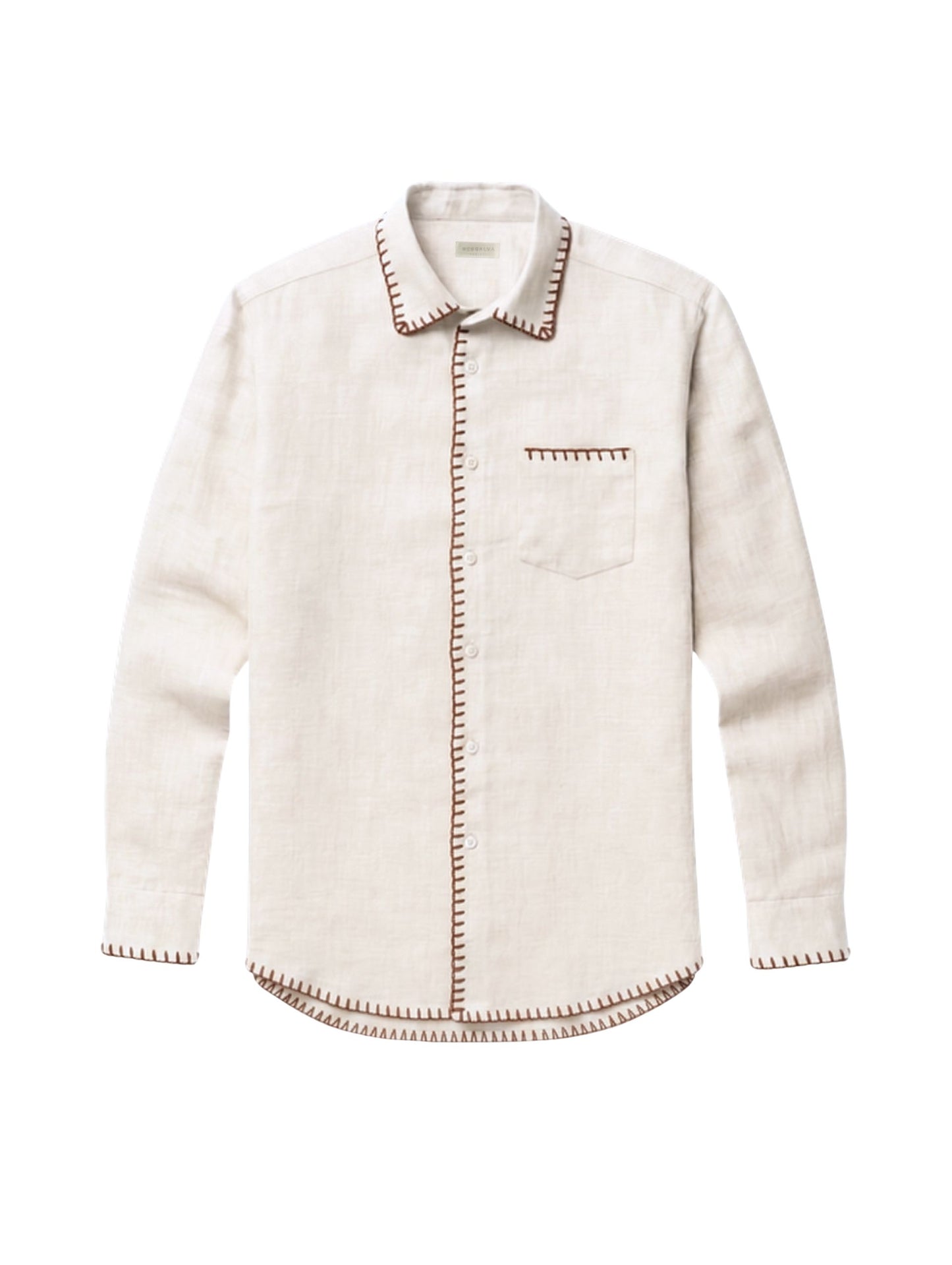 Camisa Linho Jamile - Cru Areia com Bordado