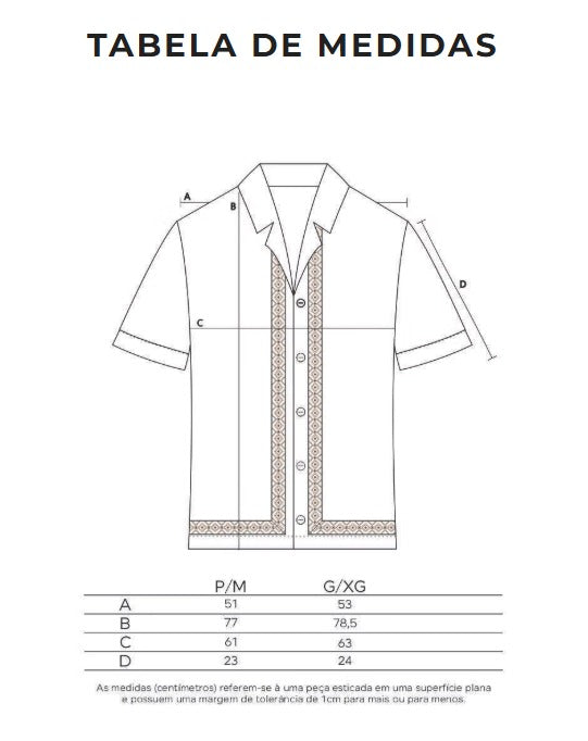 Camisa de Linho Bordada Over MC - Off White