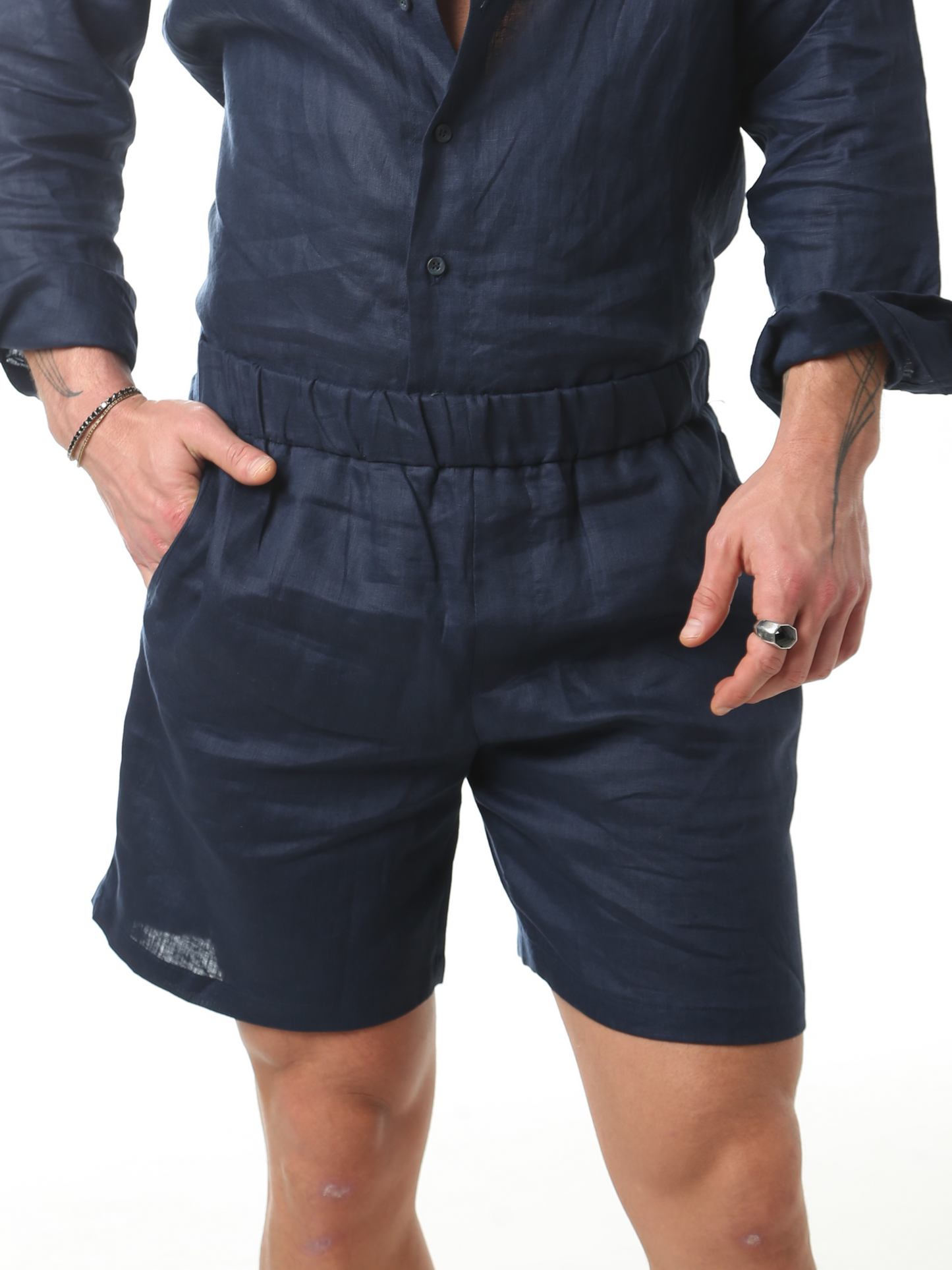 Shorts Linho - Azul