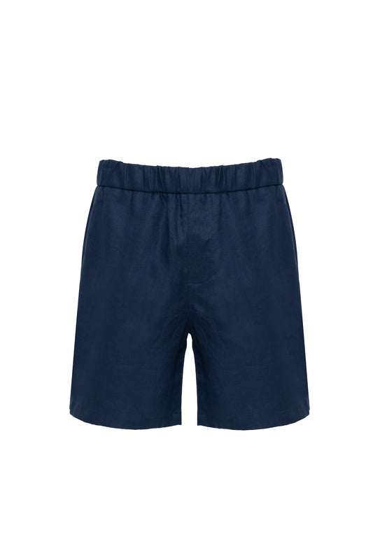 Linen Shorts - Blue