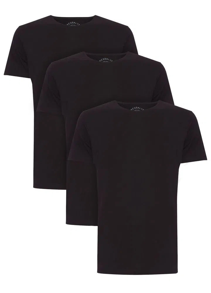 Kit 3 T-Shirt Pima - Preto