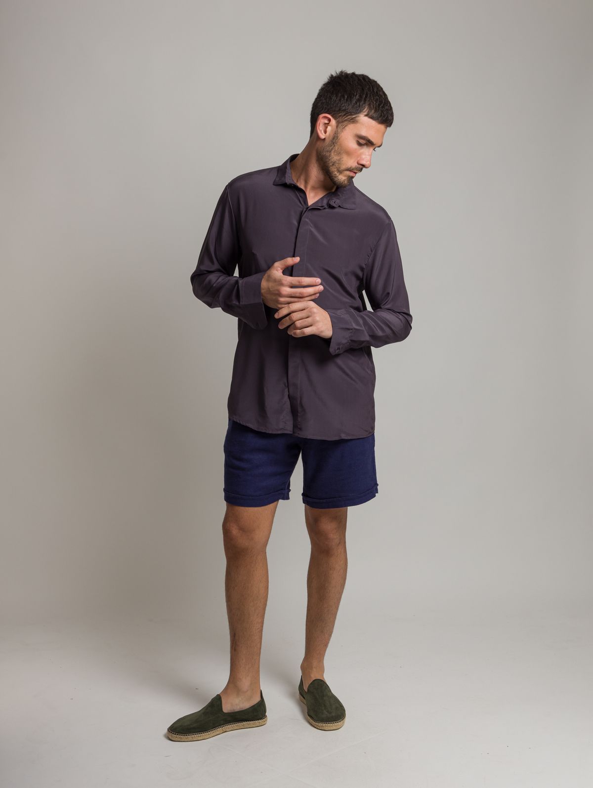 Camisa de Seda ML - Grafite