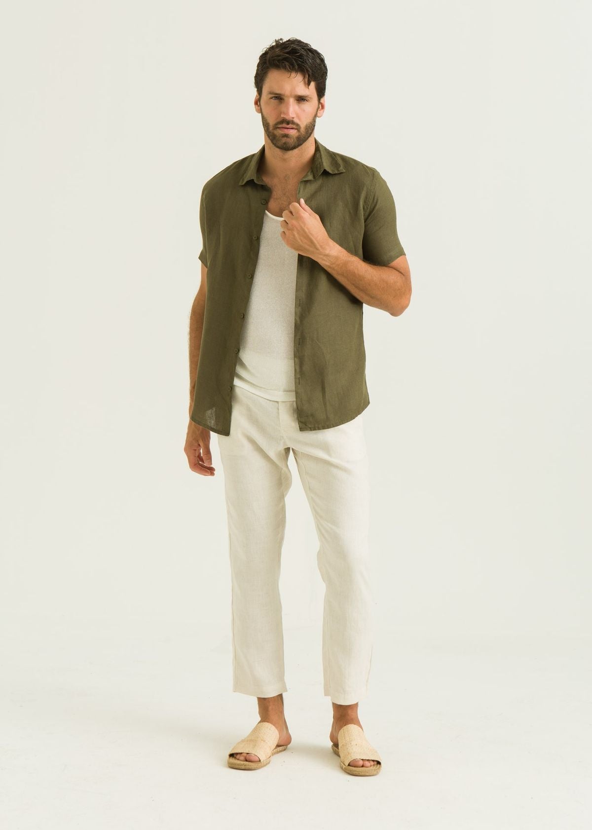 Camisa de Linho MC - Militar