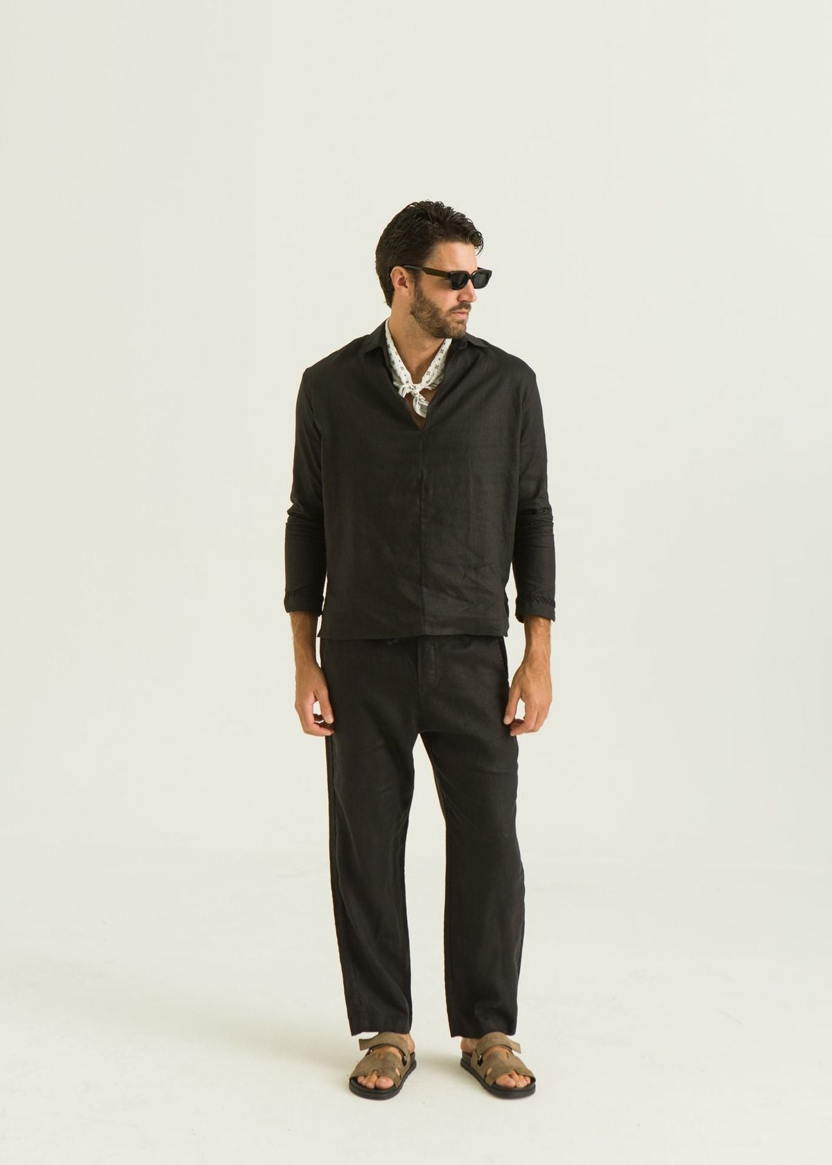 Calça de Linho Cordão - Preto