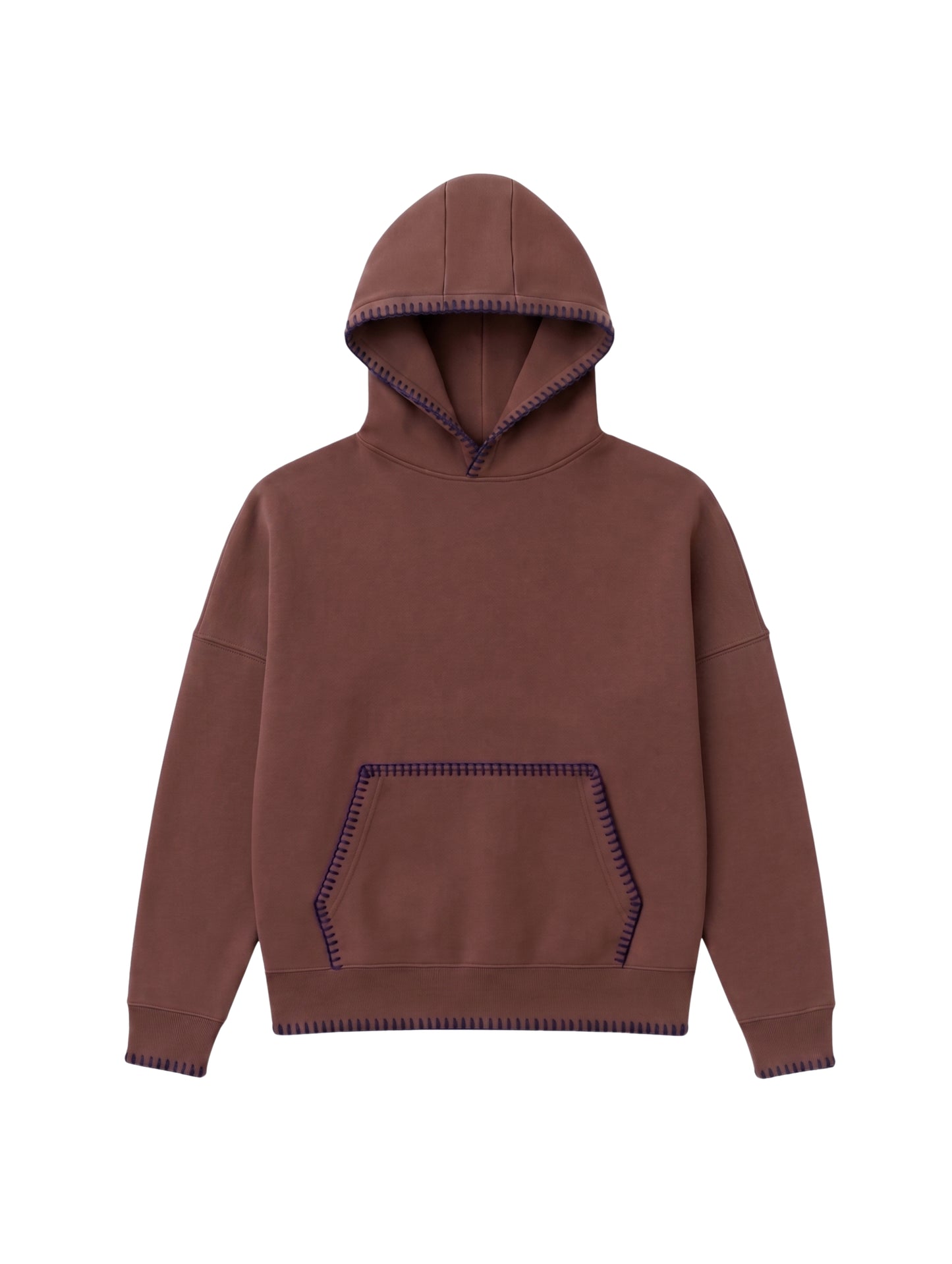 Blusa Moletom Oversized com Bordado - Marrom
