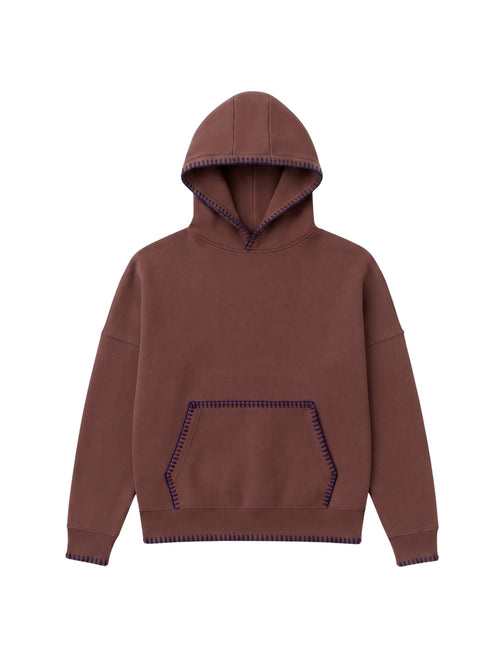Blusa Moletom Oversized com Bordado - Marrom