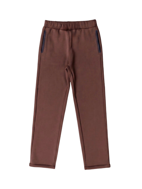 Calça Moletom Oversized com Bordado - Marrom