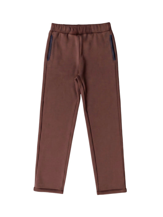 Calça Moletom Oversized com Bordado - Marrom