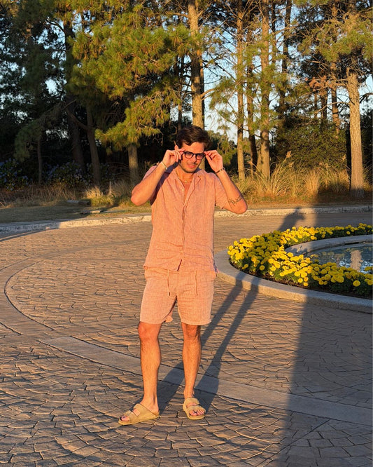 Shorts Opa Linho - Mescla Terracota