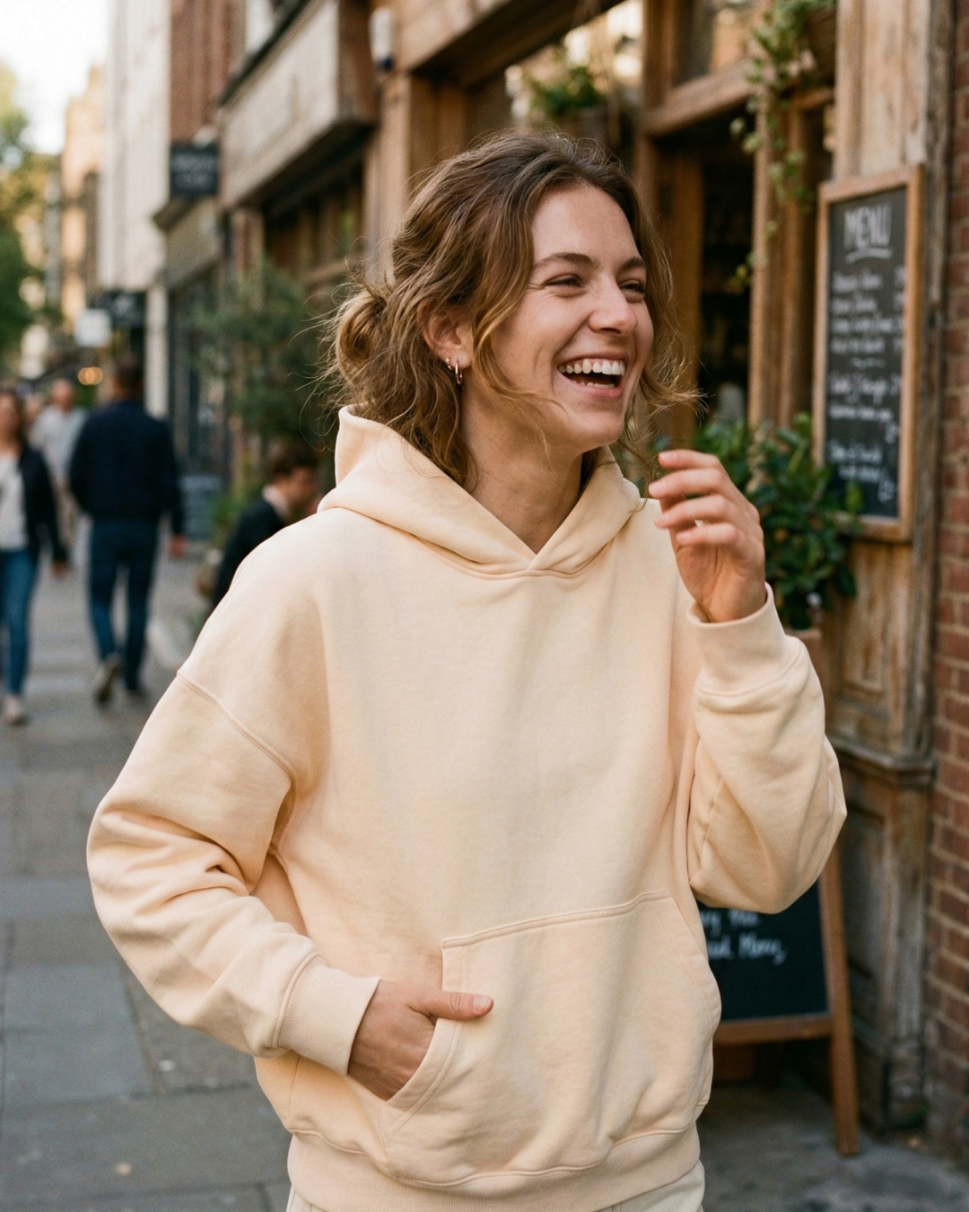 Blusa Moletom Oversized - Bege