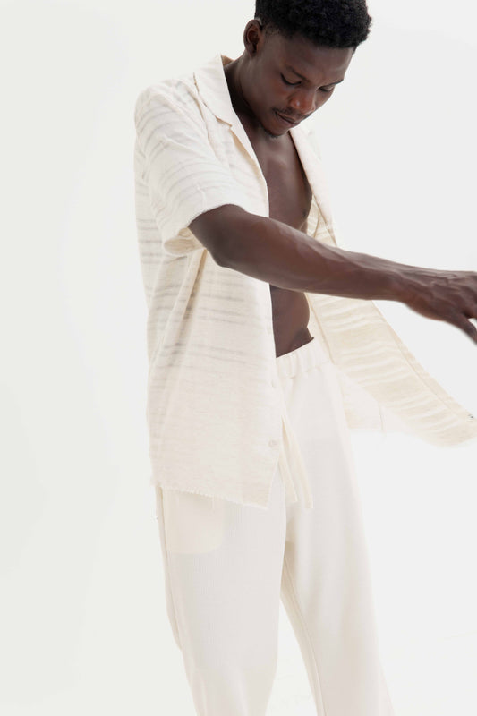 Camisa Fenda Over MC - Off White