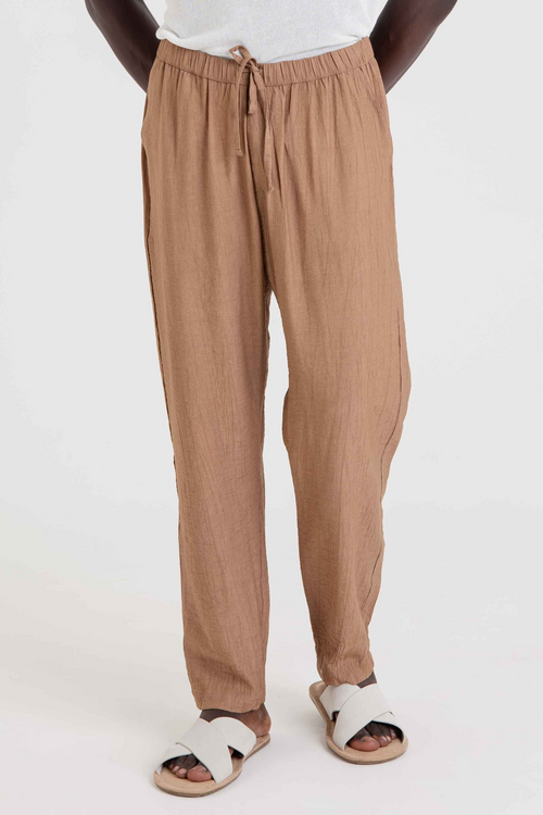 Calça Fluida Texturizada - Terracota