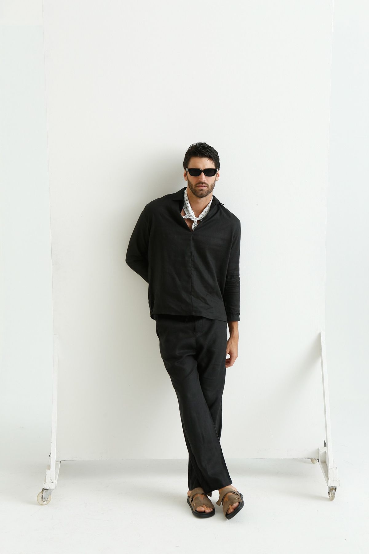 Calça de Linho Cordão - Preto