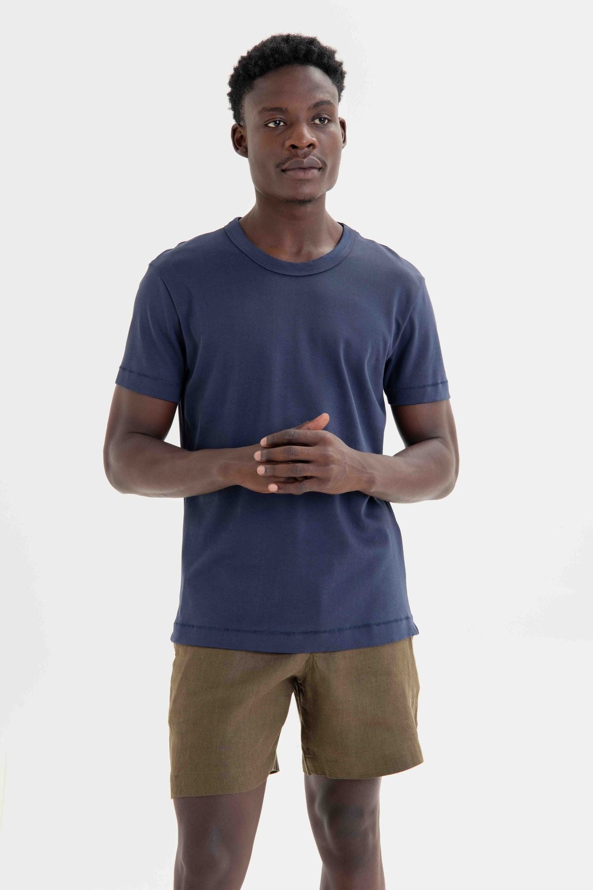 T-Shirt Suedine Pima MC - Marinho