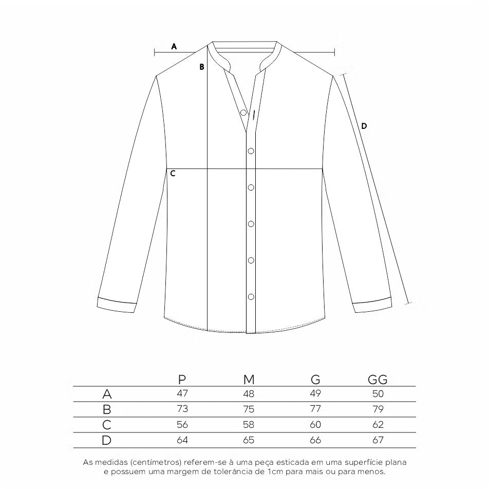 Camisa de Linho Gola Padre ML - Off White