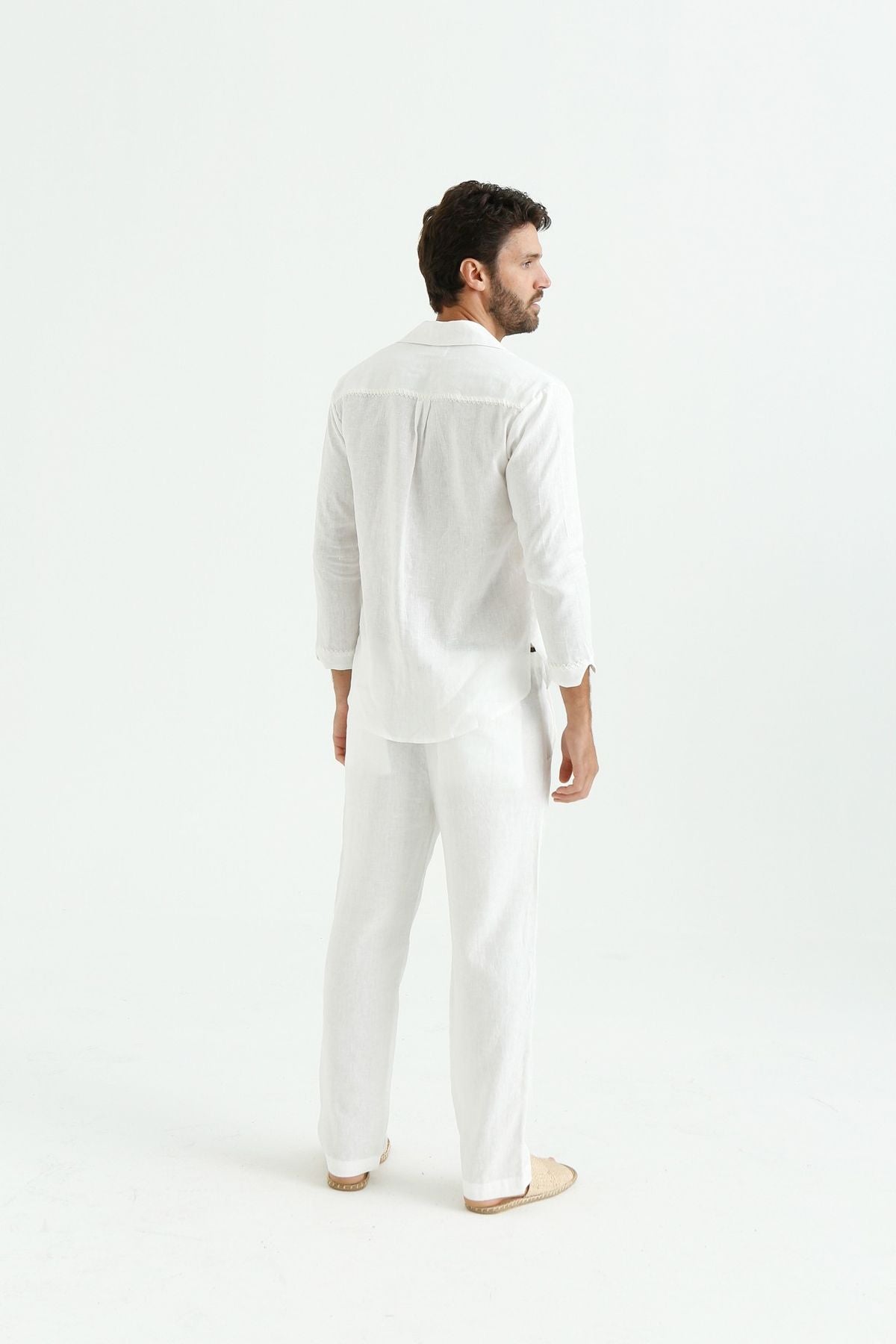 Calça de Linho Cordão - Off White