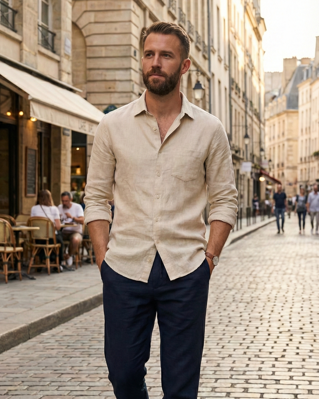 Camisa Linho Jamile - Cru Areia