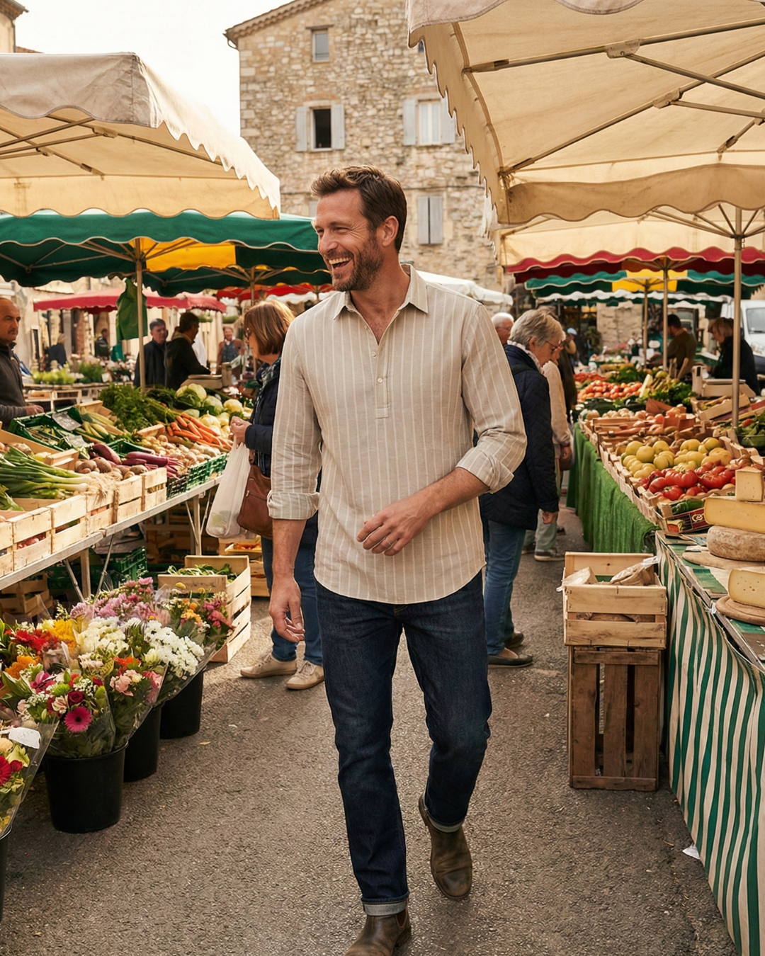 Bata Zumma Linho - Listra Cinza