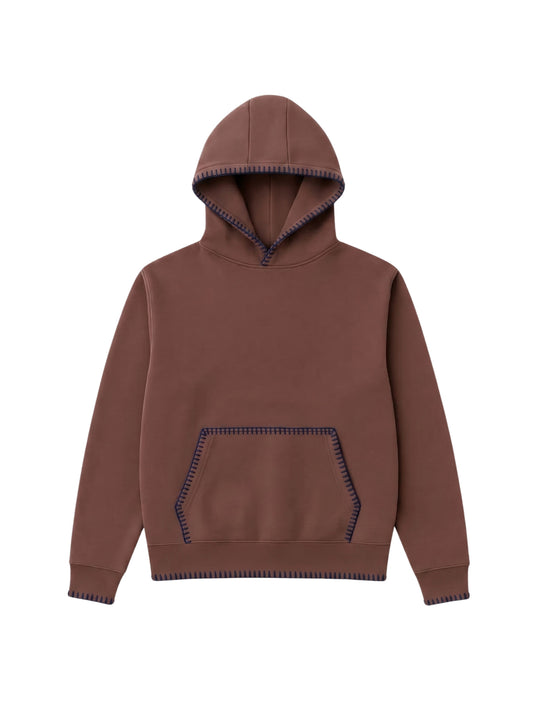 Blusa Moletom Oversized com Bordado - Marrom