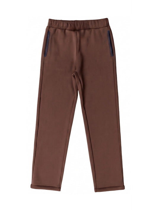 Calça Moletom Oversized com Bordado - Marrom (Pré-venda)