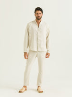 Camisa de Linho Gola Padre ML - Natural
