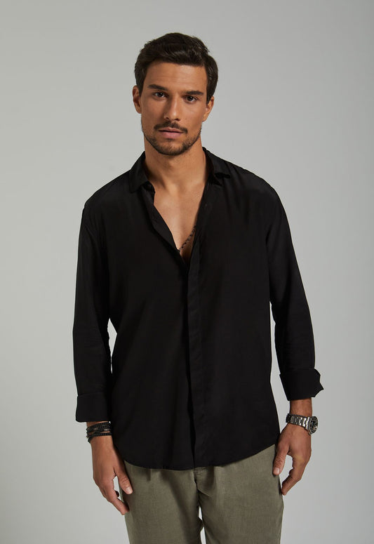 Camisa de Seda ML - Preto