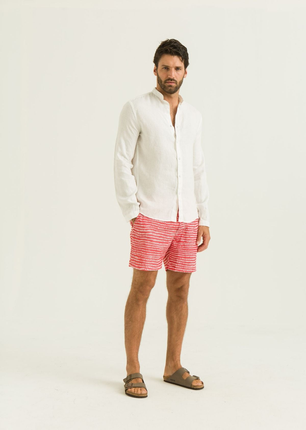 Camisa de Linho Gola Padre ML - Off White