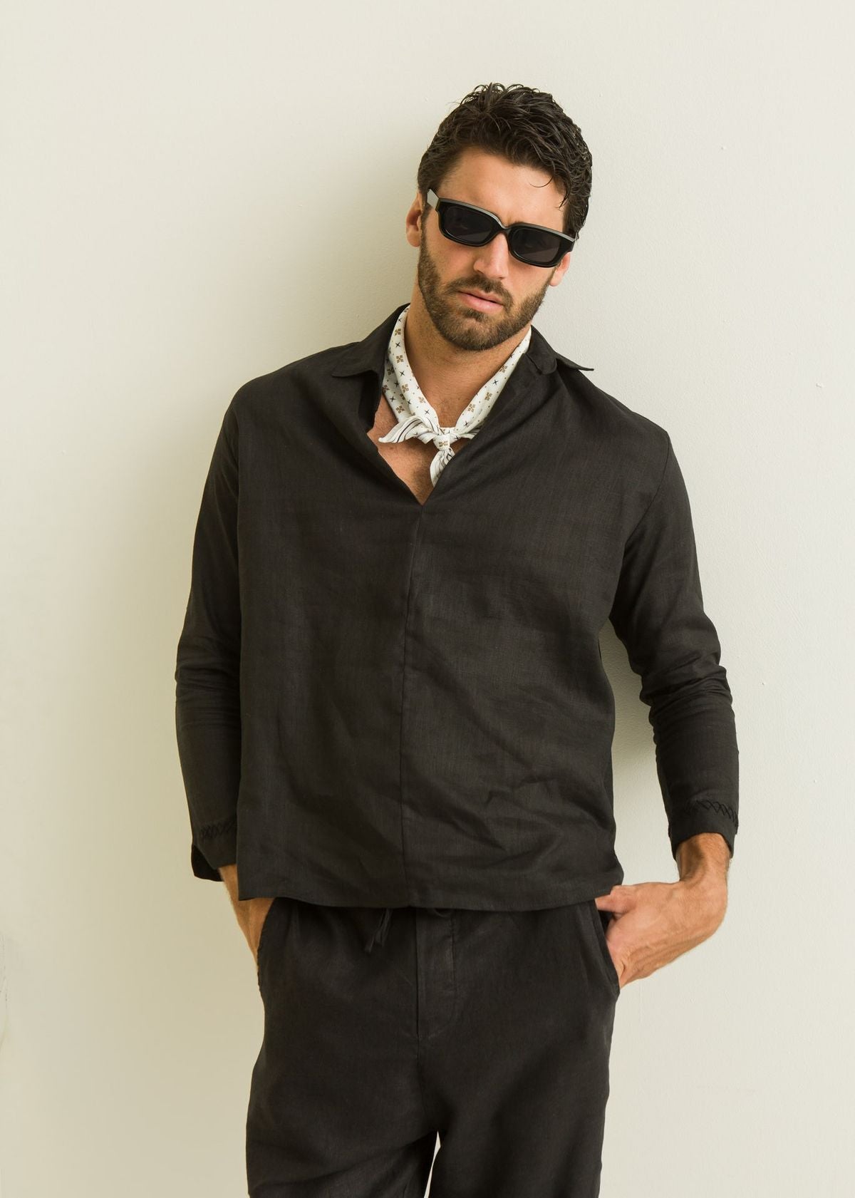 Calça de Linho Cordão - Preto