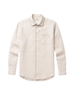 Camisa Linho Jamile - Cru Areia com Bordado Claro