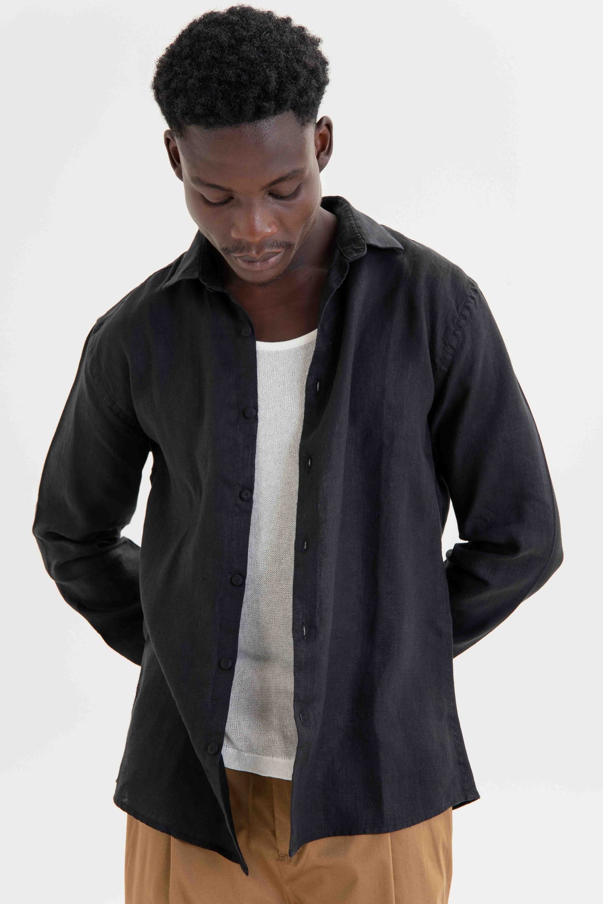 Camisa de Linho ML - Preto