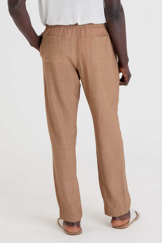Calça Fluida Texturizada - Terracota