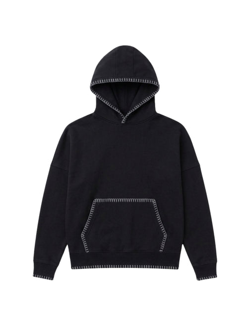 Blusa Moletom Oversized com Bordado - Preto