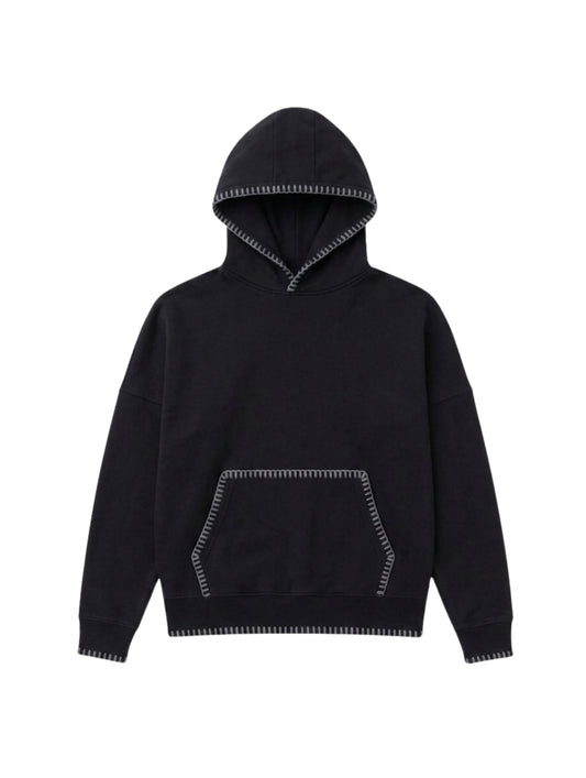 Blusa Moletom Oversized com Bordado - Preto