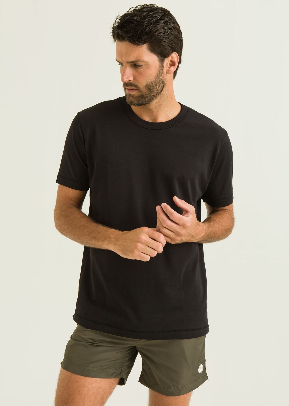 T-Shirt Suedine Pima MC - Preto