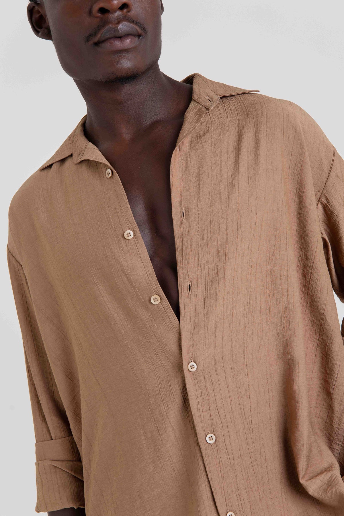 Camisa Over Texturizada - Terracota