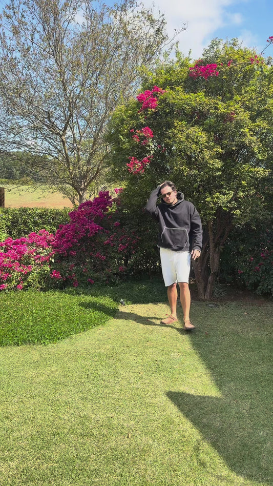 Blusa Moletom Oversized com Bordado - Preto